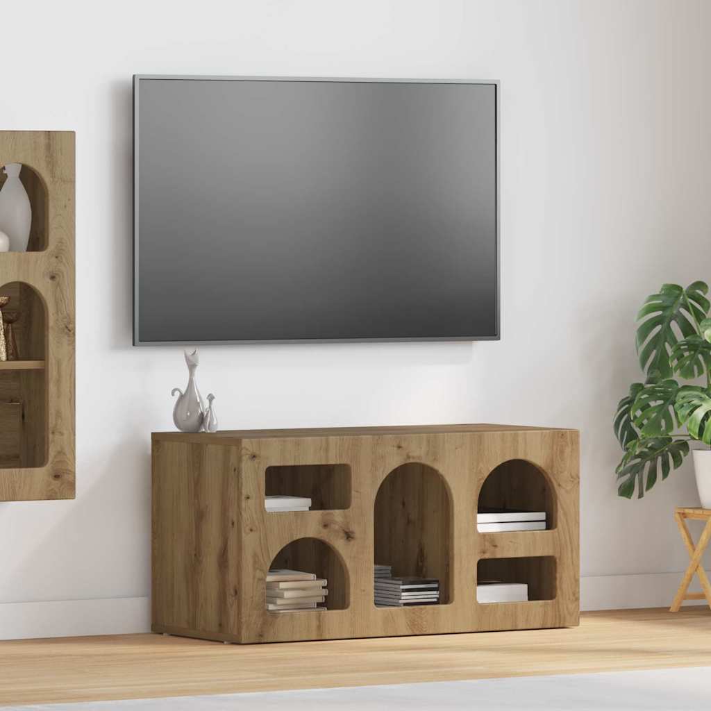 TV Cabinet ELST 80 x 35 x 40 cm Artisan Oak Engineered Wood
