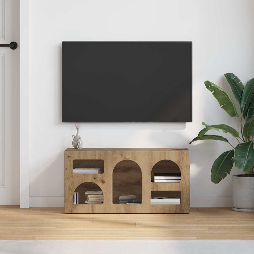 TV Cabinet ELST 80 x 35 x 40 cm Artisan Oak Engineered Wood