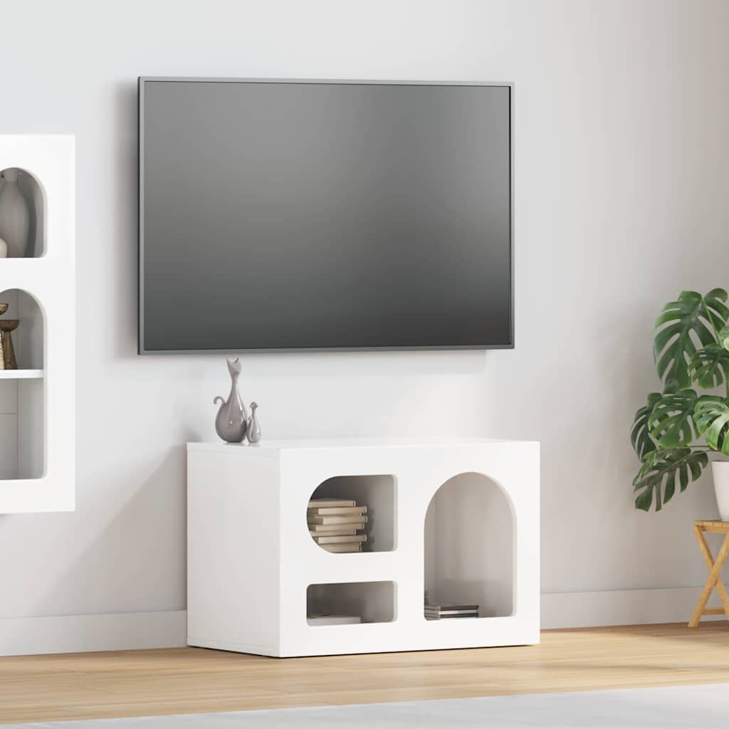 TV Cabinet ELST 60 x 35 x 40 cm High Gloss White