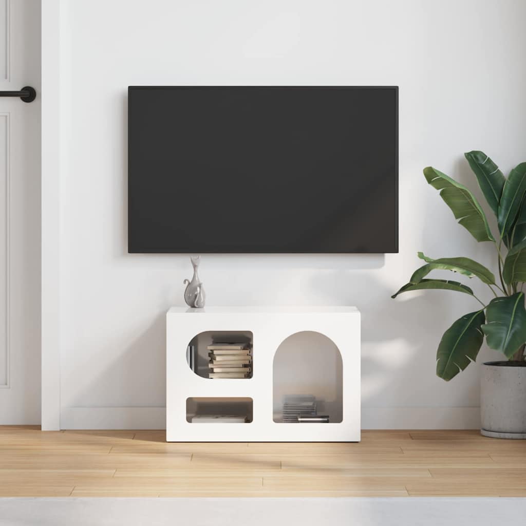 TV Cabinet High Gloss White 60 x 35 x 40 cm Engineered Wood