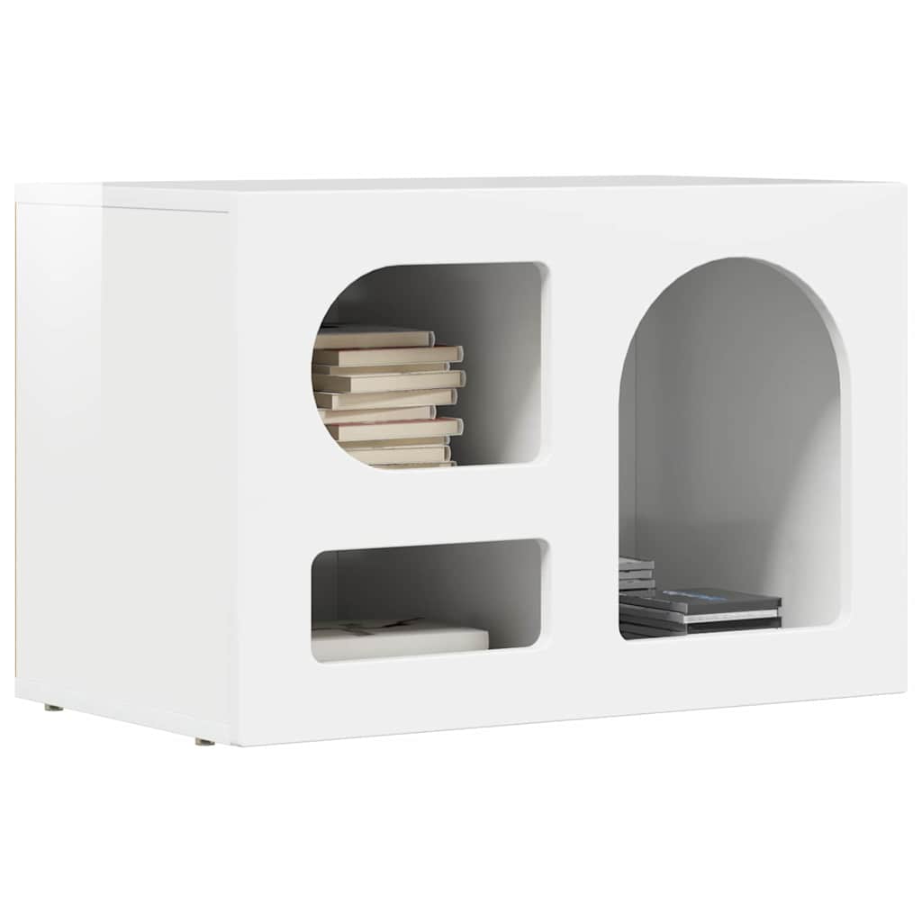 TV Cabinet ELST 60 x 35 x 40 cm High Gloss White