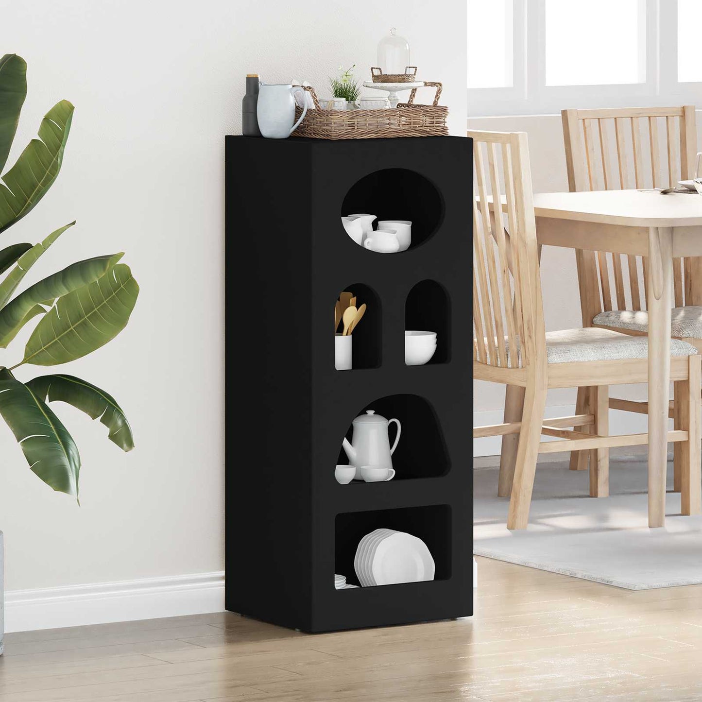 Sideboard ELST Black 40 x 35 x 100.5 cm Engineered Wood
