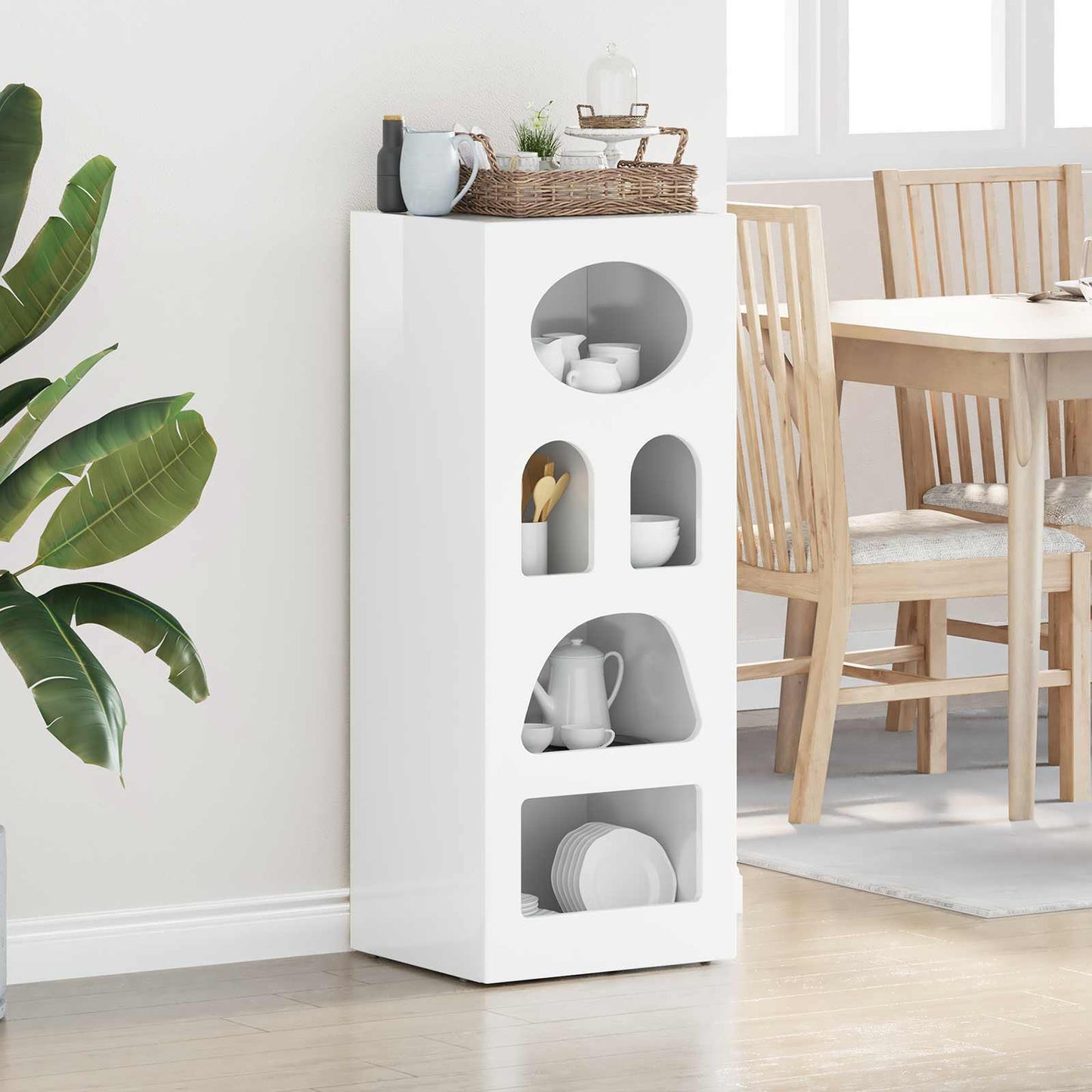 Sideboard ELST High Gloss White 40 x 35 x 100.5 cm
