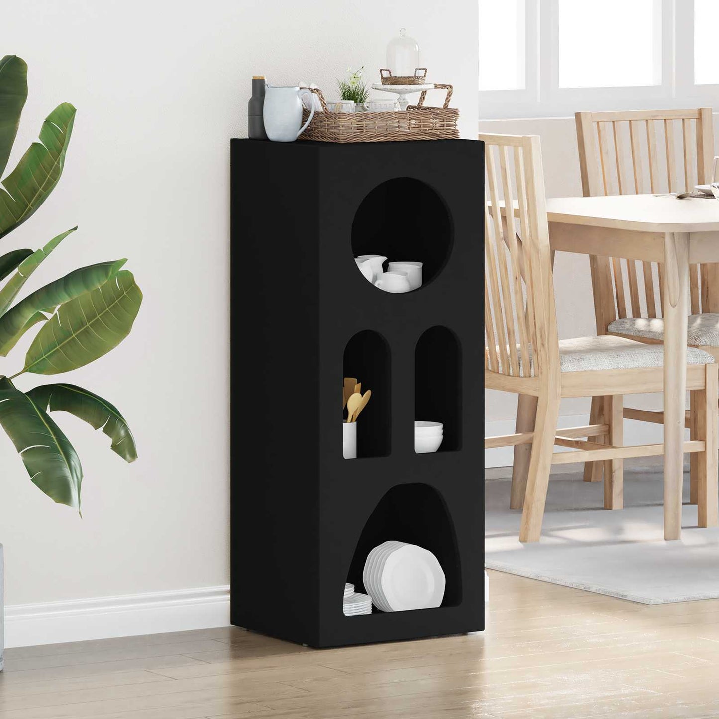 Sideboard ELST Black 40 x 35 x 100.5 cm Engineered Wood