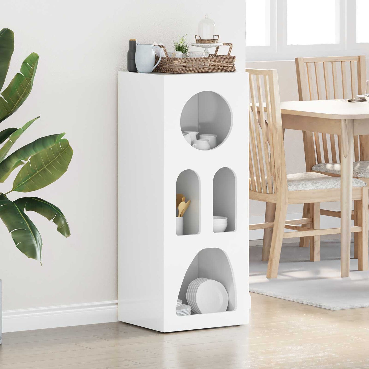 Sideboard ELST High Gloss White 40 x 35 x 100.5 cm