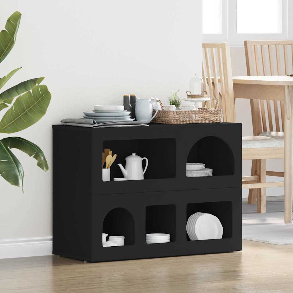 Sideboard ELST Black 80.5 x 35 x 59 cm Engineered Wood