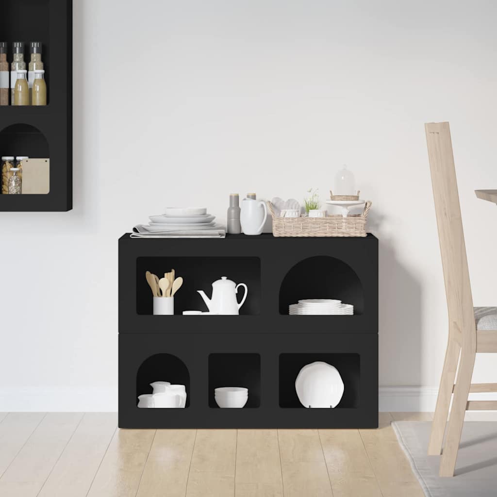 Sideboard ELST Black 80.5 x 35 x 59 cm Engineered Wood