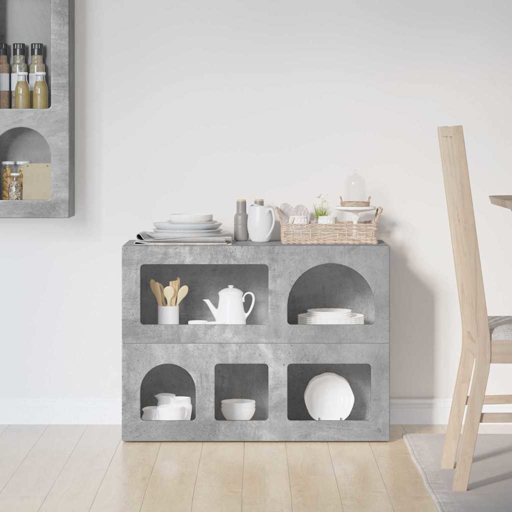 Sideboard ELST Concrete Grey 80.5 x 35 x 59 cm Engineered Wood
