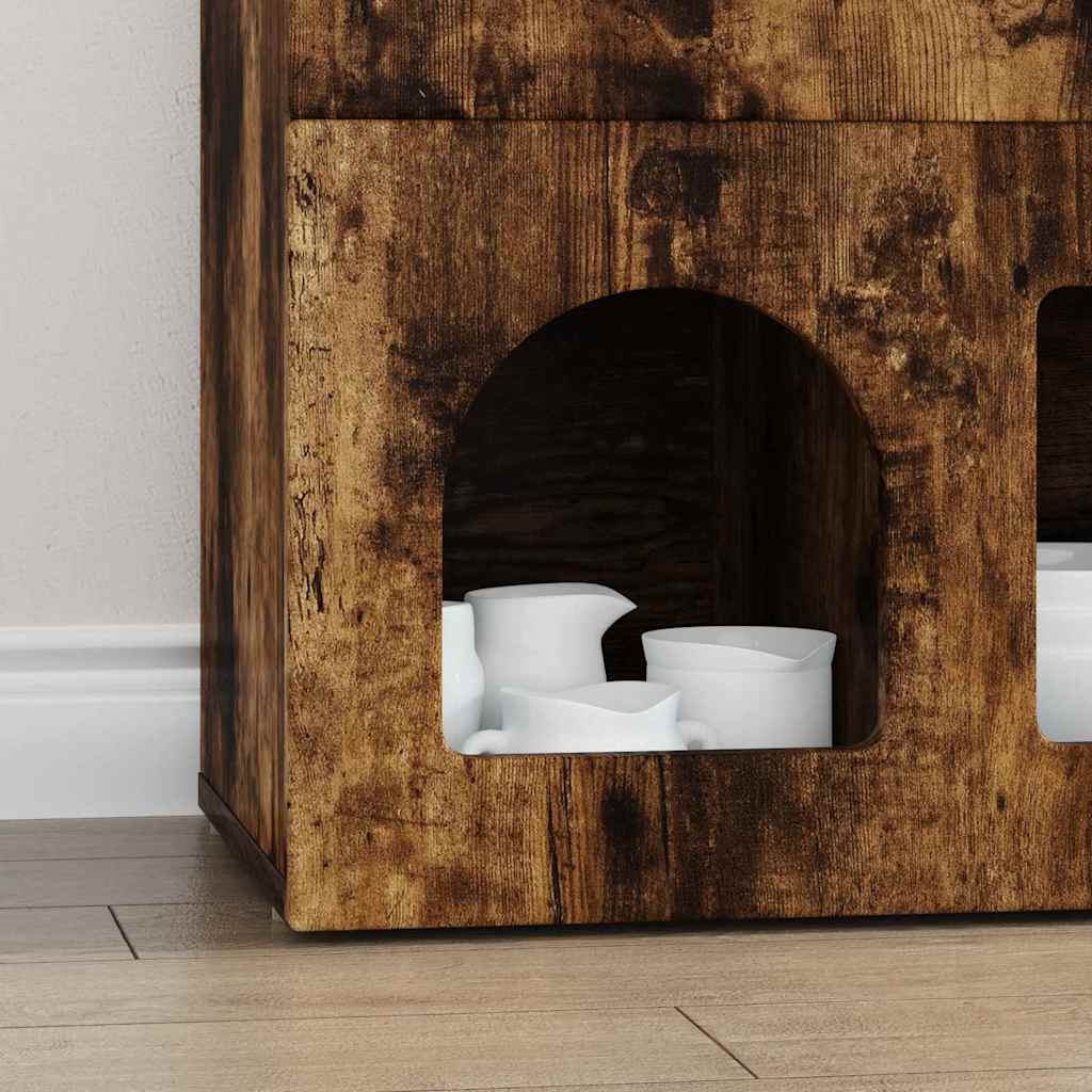 Sideboard ELST Smoked Oak 80.5 x 35 x 59 cm Engineered Wood