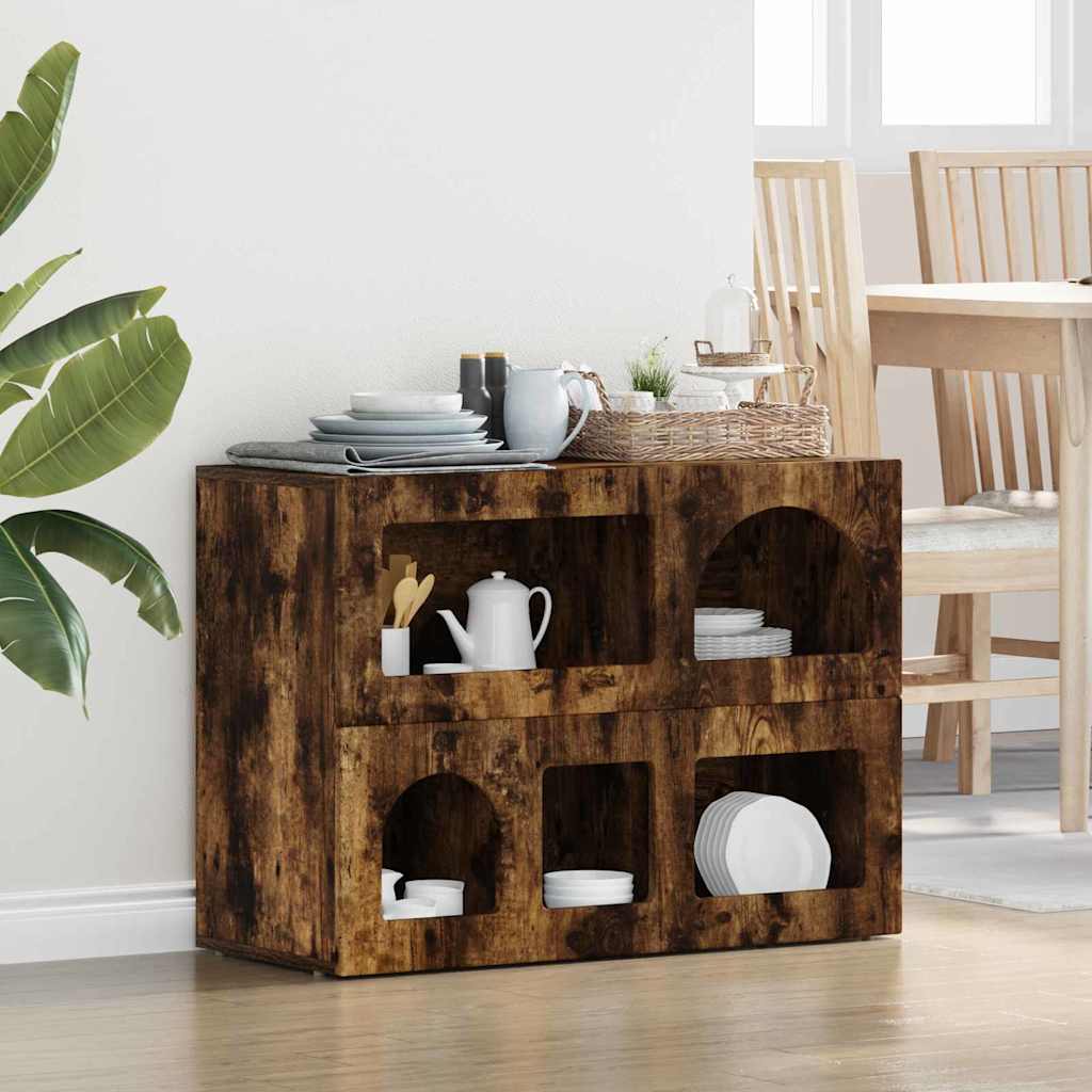 Sideboard ELST Smoked Oak 80.5 x 35 x 59 cm Engineered Wood
