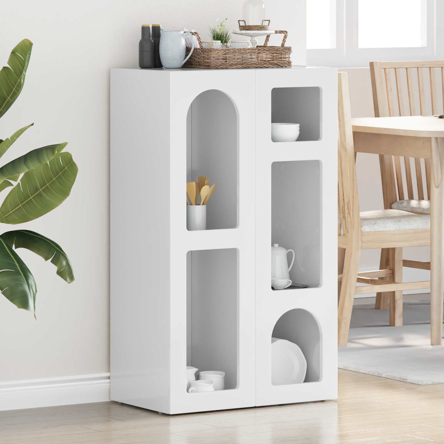 Sideboard ELST High Gloss White 59 x 35 x 100.5 cm