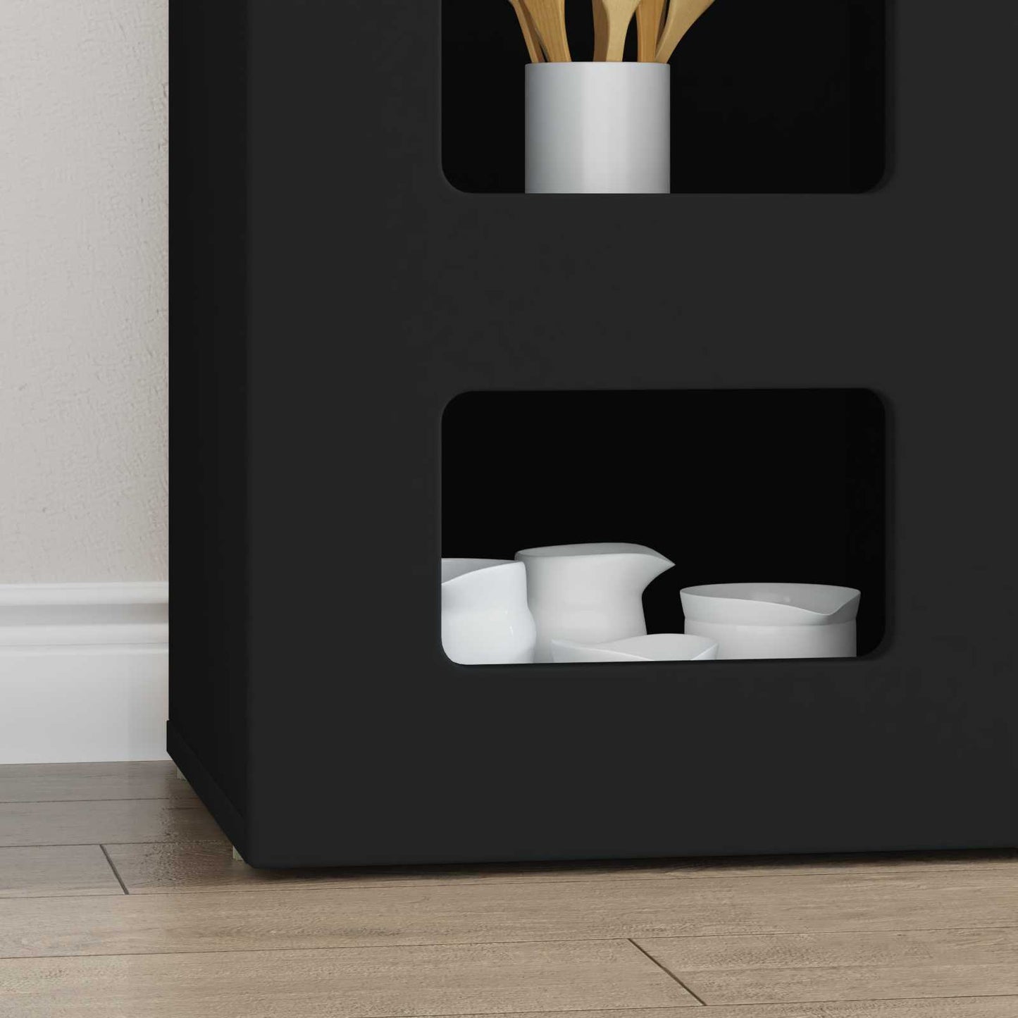 Sideboard ELST Black 100 x 35 x 59 cm Engineered Wood