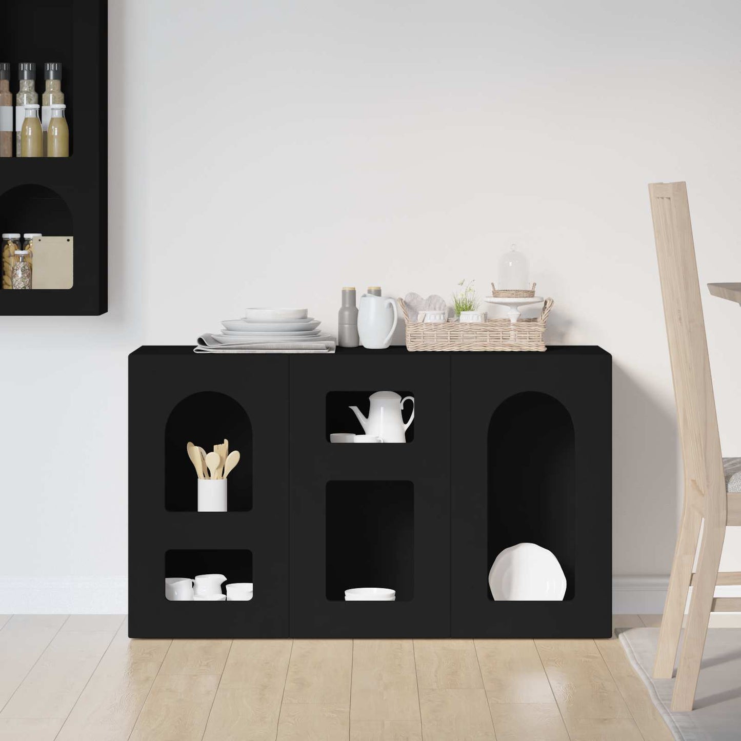 Sideboard ELST Black 100 x 35 x 59 cm Engineered Wood