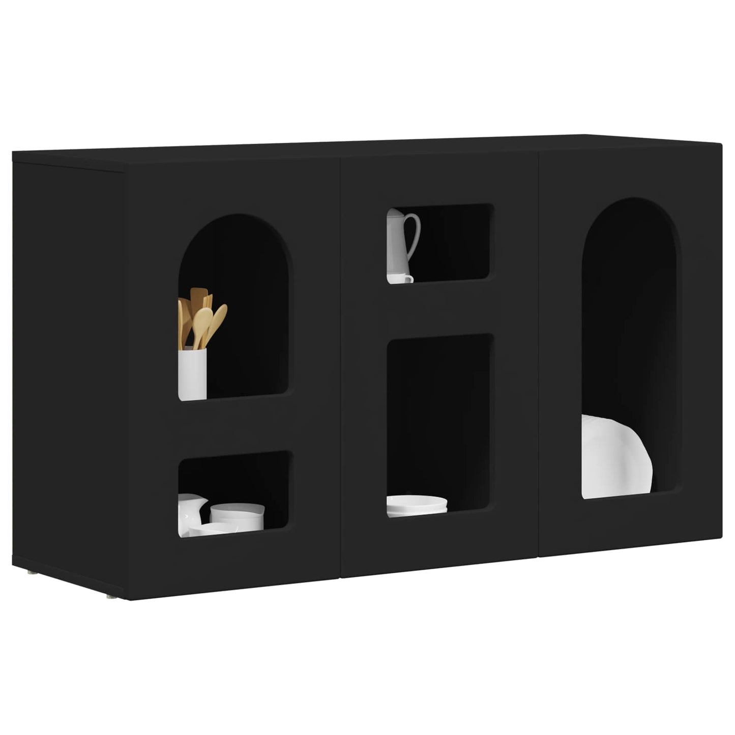 Sideboard ELST Black 100 x 35 x 59 cm Engineered Wood