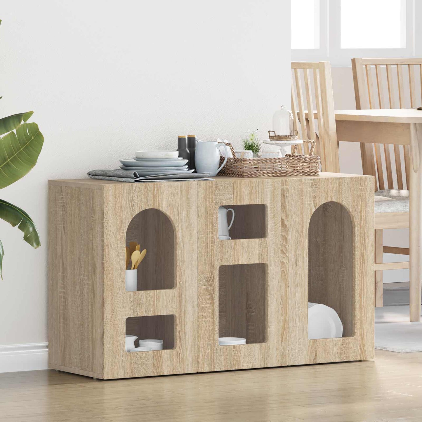 Sideboard ELST Sonoma Oak 100 x 35 x 59 cm Engineered Wood