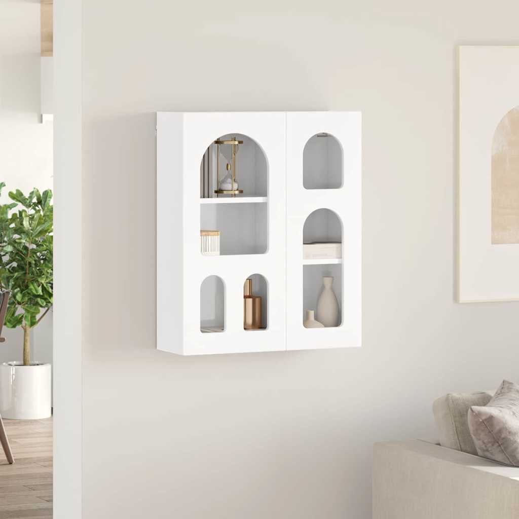 Hanging Cabinet with Shelf High Gloss White 59 x 20 x 71.5 cm