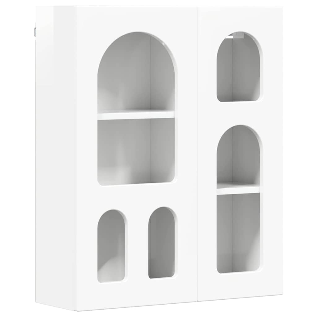 Hanging Cabinet with Shelf High Gloss White 59 x 20 x 71.5 cm