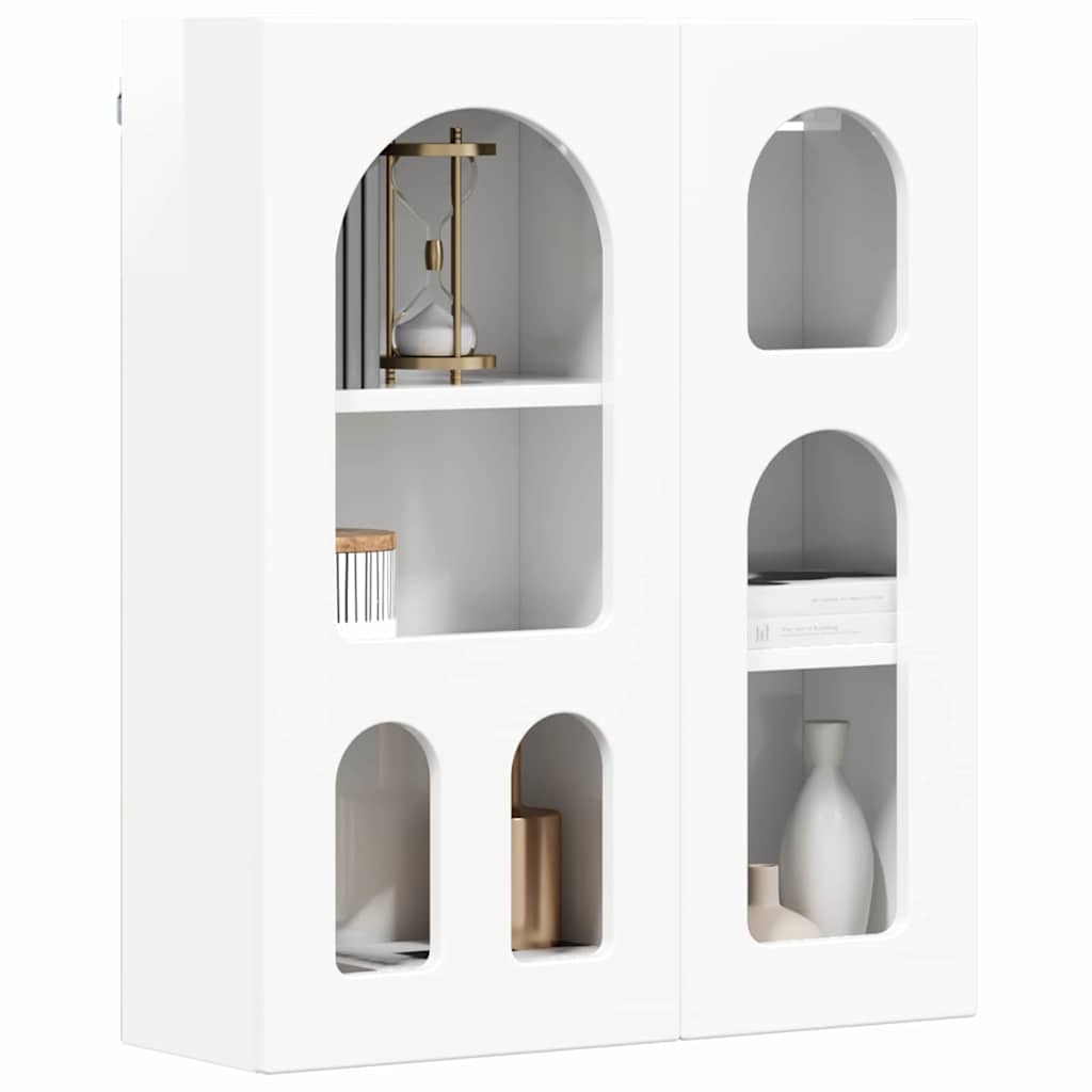 Hanging Cabinet with Shelf High Gloss White 59 x 20 x 71.5 cm