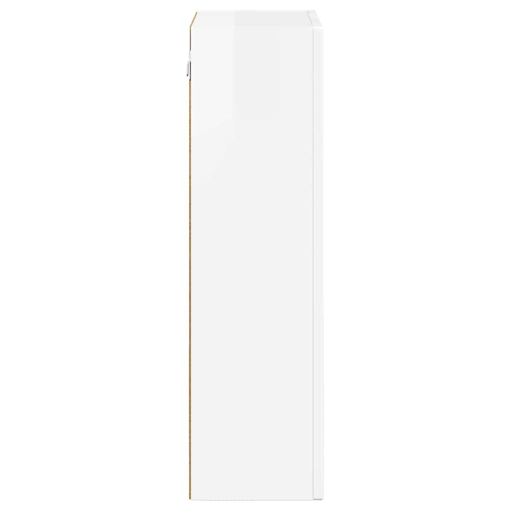 Hanging Cabinet with Shelf High Gloss White 59 x 20 x 71.5 cm