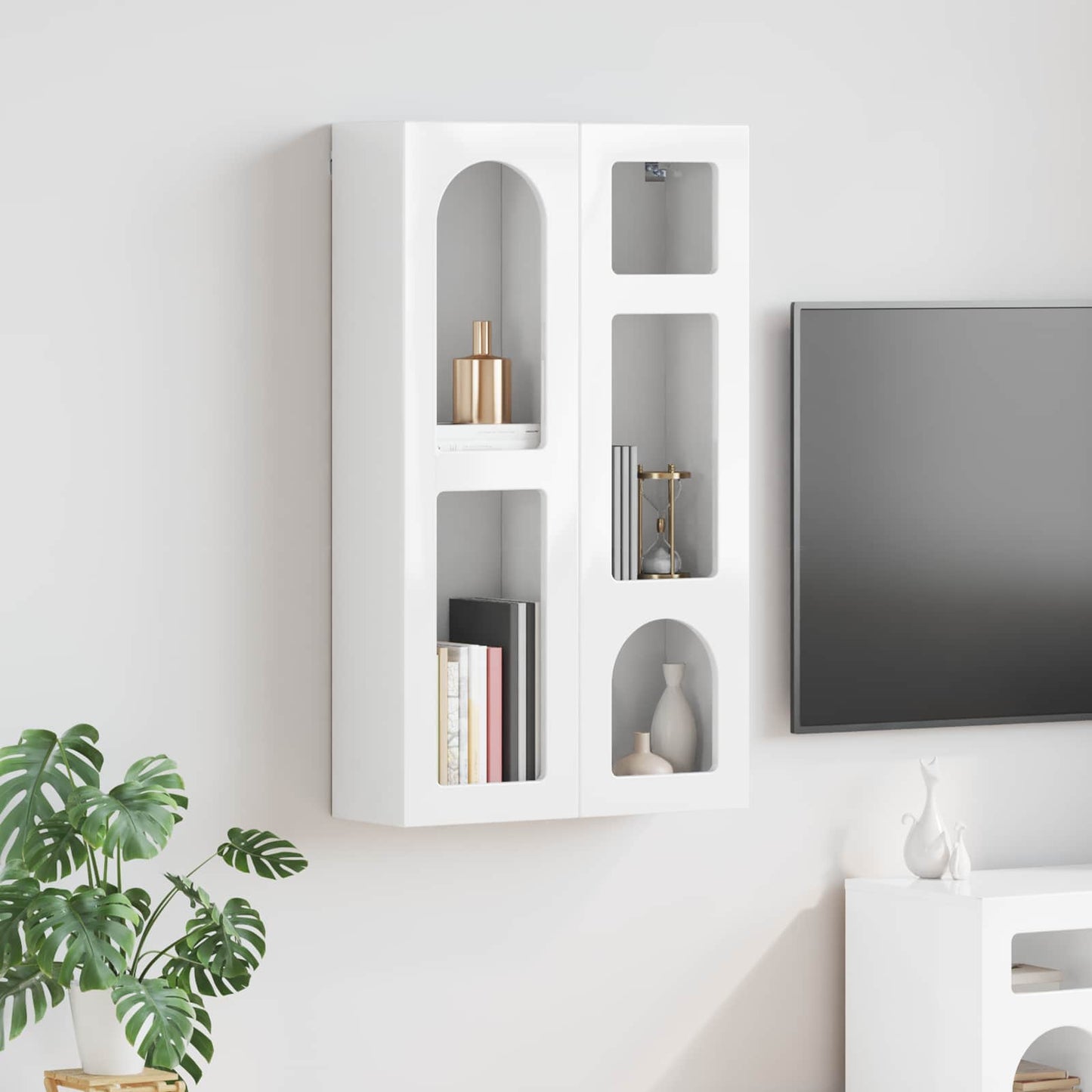 Hanging Cabinet ELST High Gloss White 59 x 20 x 100 cm