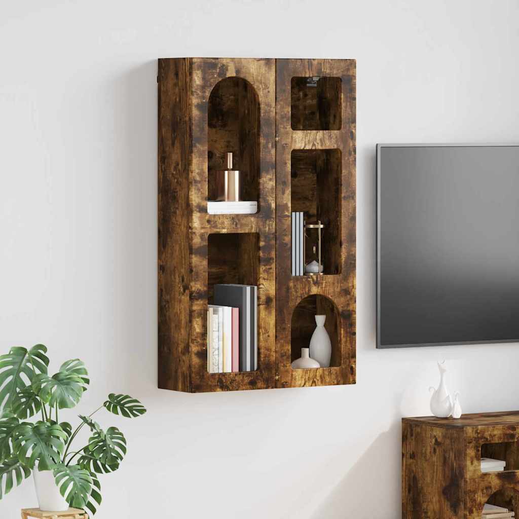Hanging Cabinet Smoked Oak 59 x 20 x 100 cm Engineered Wood