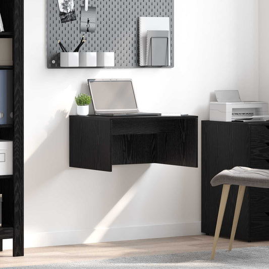 Wall-Mounted Desk Black Oak 60 x 45 x 30 cm Engineered Wood
