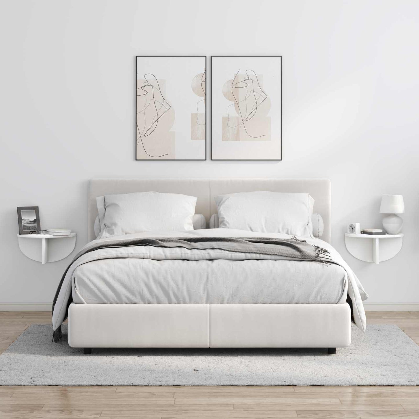 Wall Shelf 2 pcs White 38 x 19 x 19 cm Engineered Wood