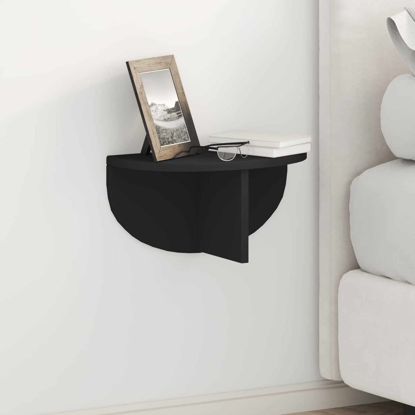 Wall Shelf Wall-mounted Black 38 x 19 x 19 cm Engineered Wood