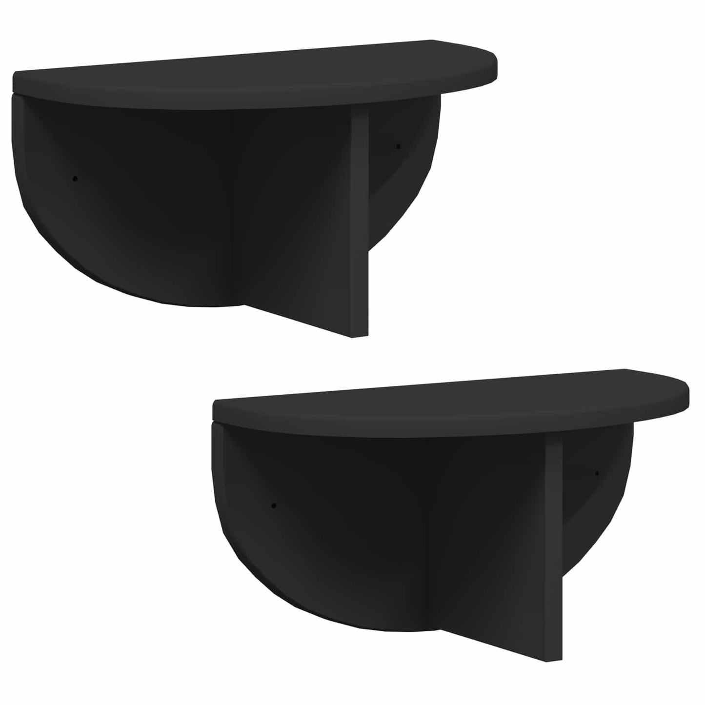 Wall Shelf 2 pcs Black 38 x 19 x 19 cm Engineered Wood