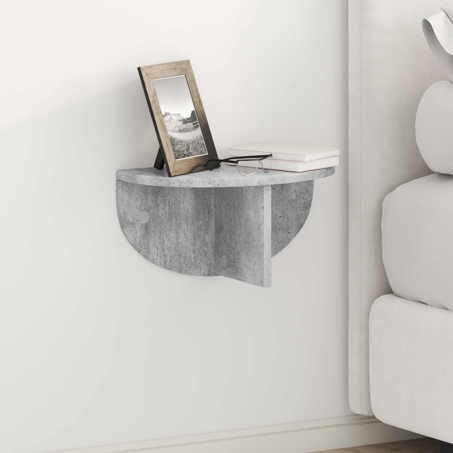 Wall Shelf 2 pcs Concrete Grey 38 x 19 x 19 cm Engineered Wood