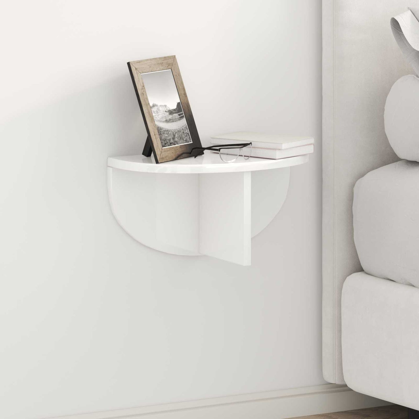 Wall Shelf 2 pcs High Gloss White 38 x 19 x 19 cm