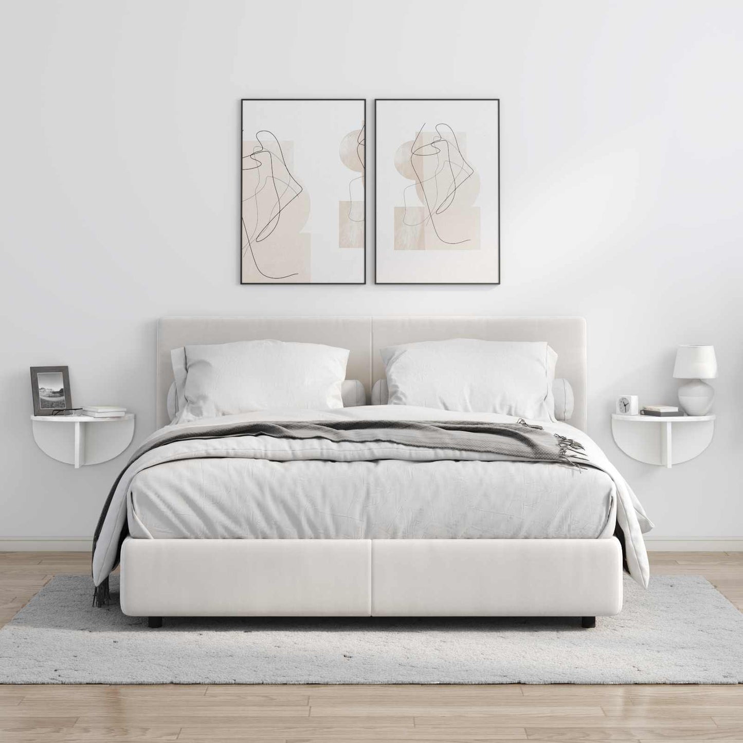 Wall Shelf 2 pcs High Gloss White 38 x 19 x 19 cm