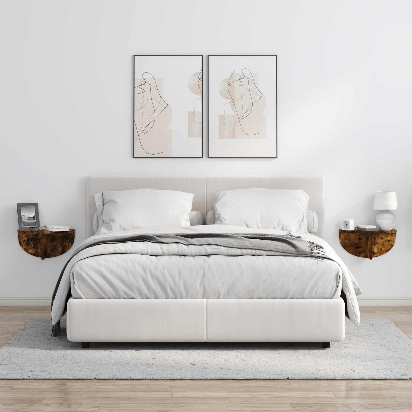 Wall Shelf 2 pcs Smoked Oak 38 x 19 x 19 cm Engineered Wood