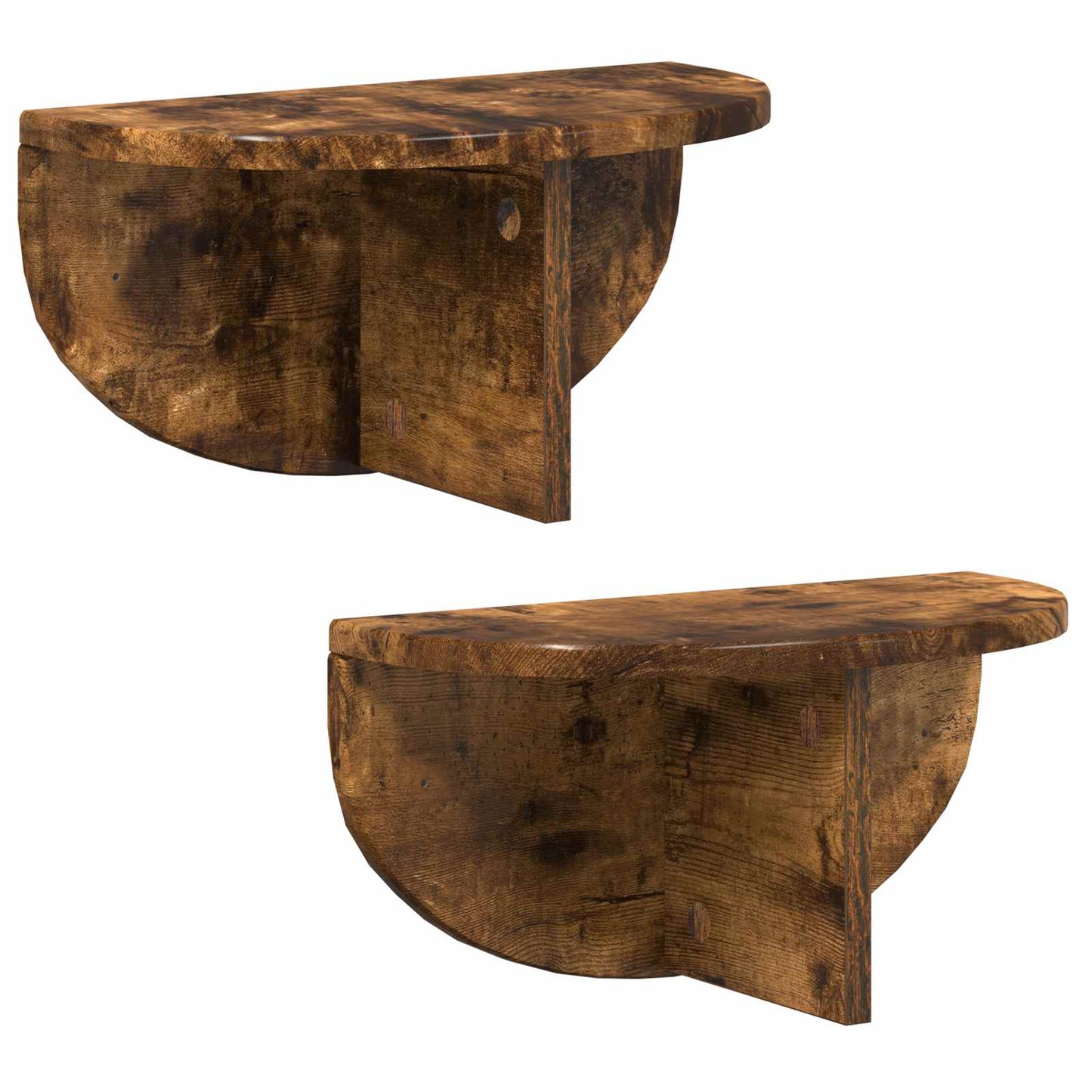 Wall Shelf 2 pcs Smoked Oak 38 x 19 x 19 cm Engineered Wood