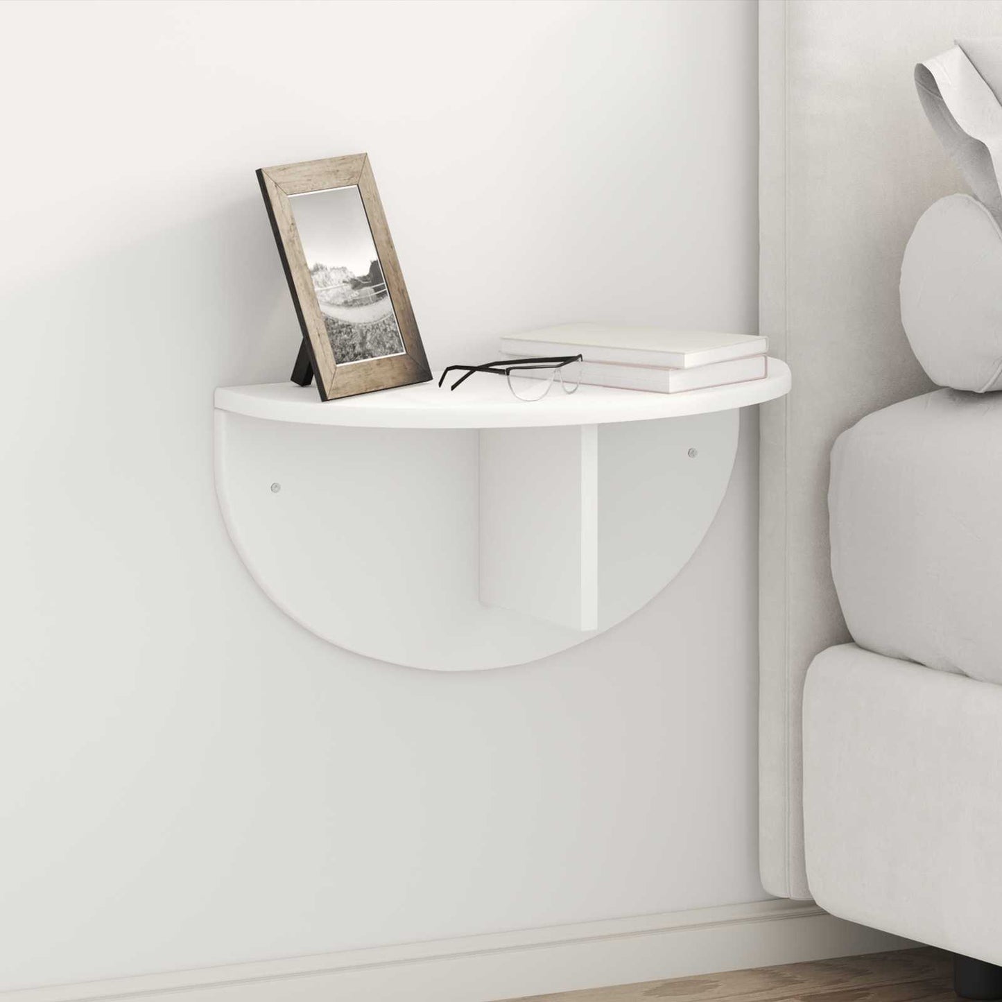 Wall Shelf 2 pcs White 48 x 24 x 24 cm Engineered Wood
