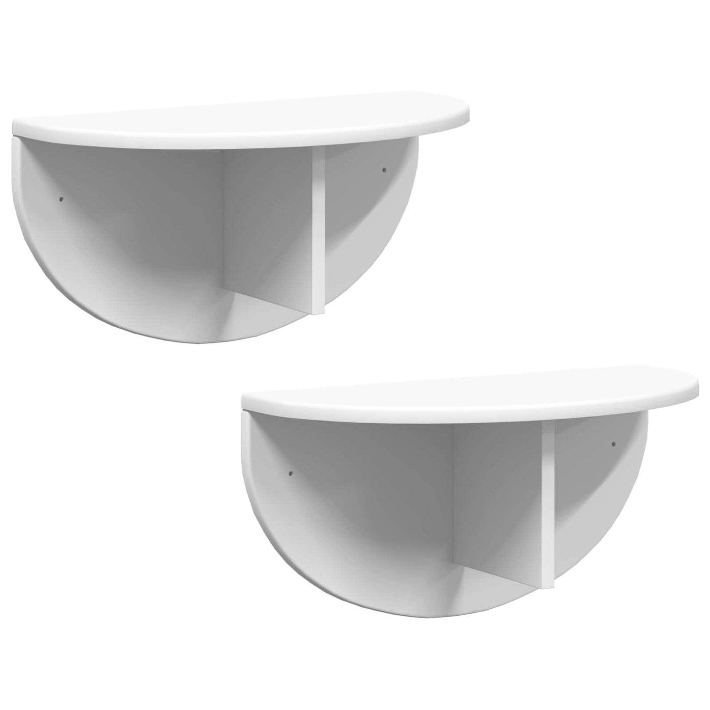 Wall Shelf 2 pcs White 48 x 24 x 24 cm Engineered Wood