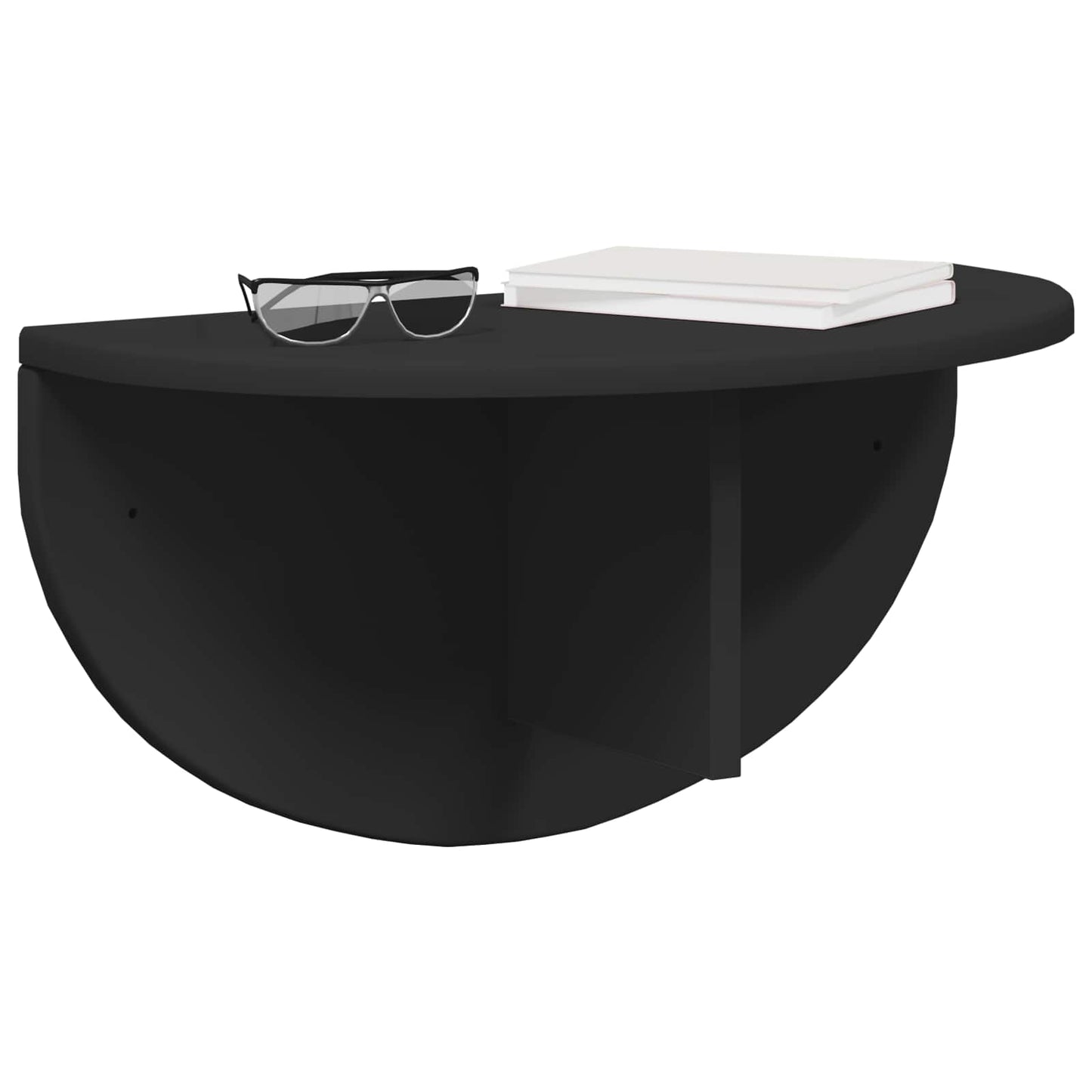 Wall Shelf 2 pcs Black 48 x 24 x 24 cm Engineered Wood