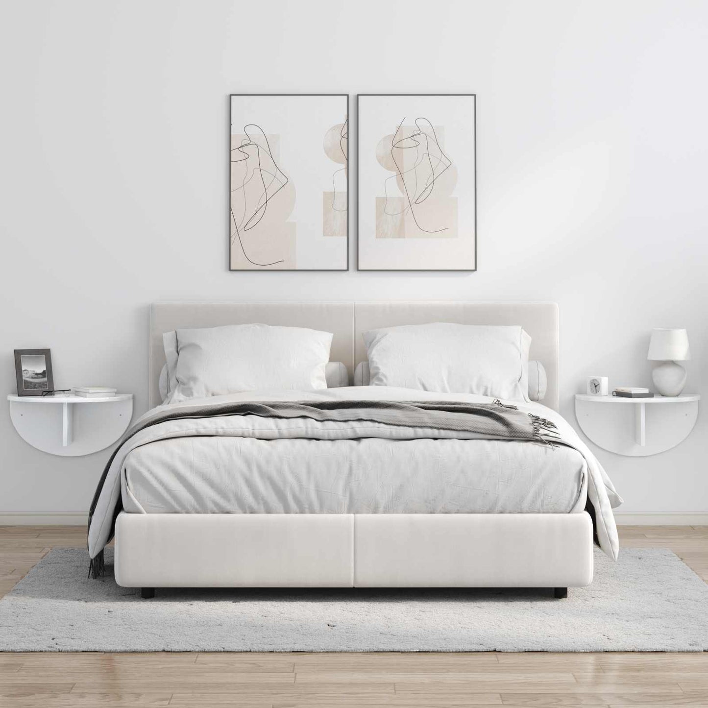 Wall Shelf High Gloss White 48 x 24 x 24 cm Engineered Wood