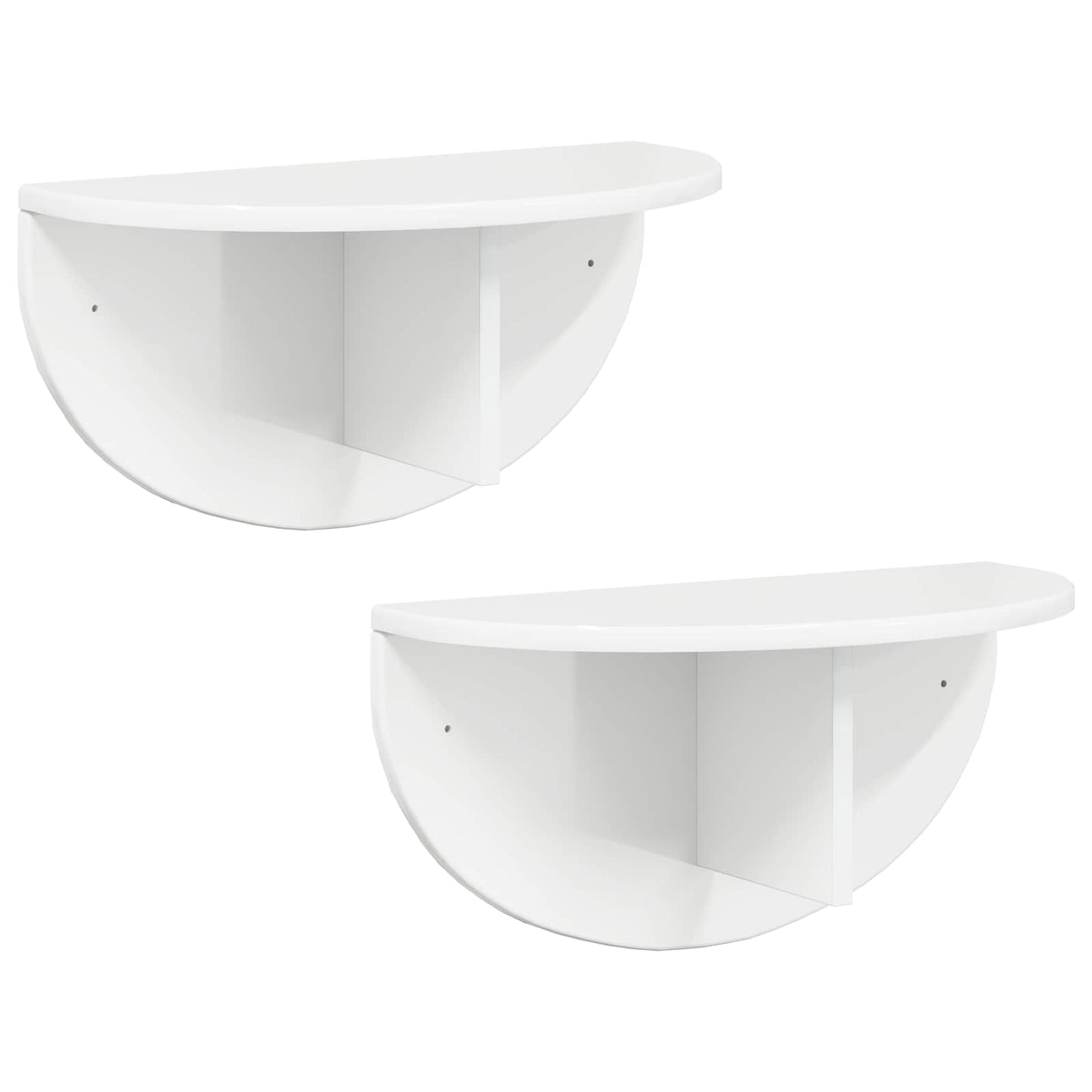 Wall Shelf 2 pcs High Gloss White 48 x 24 x 24 cm