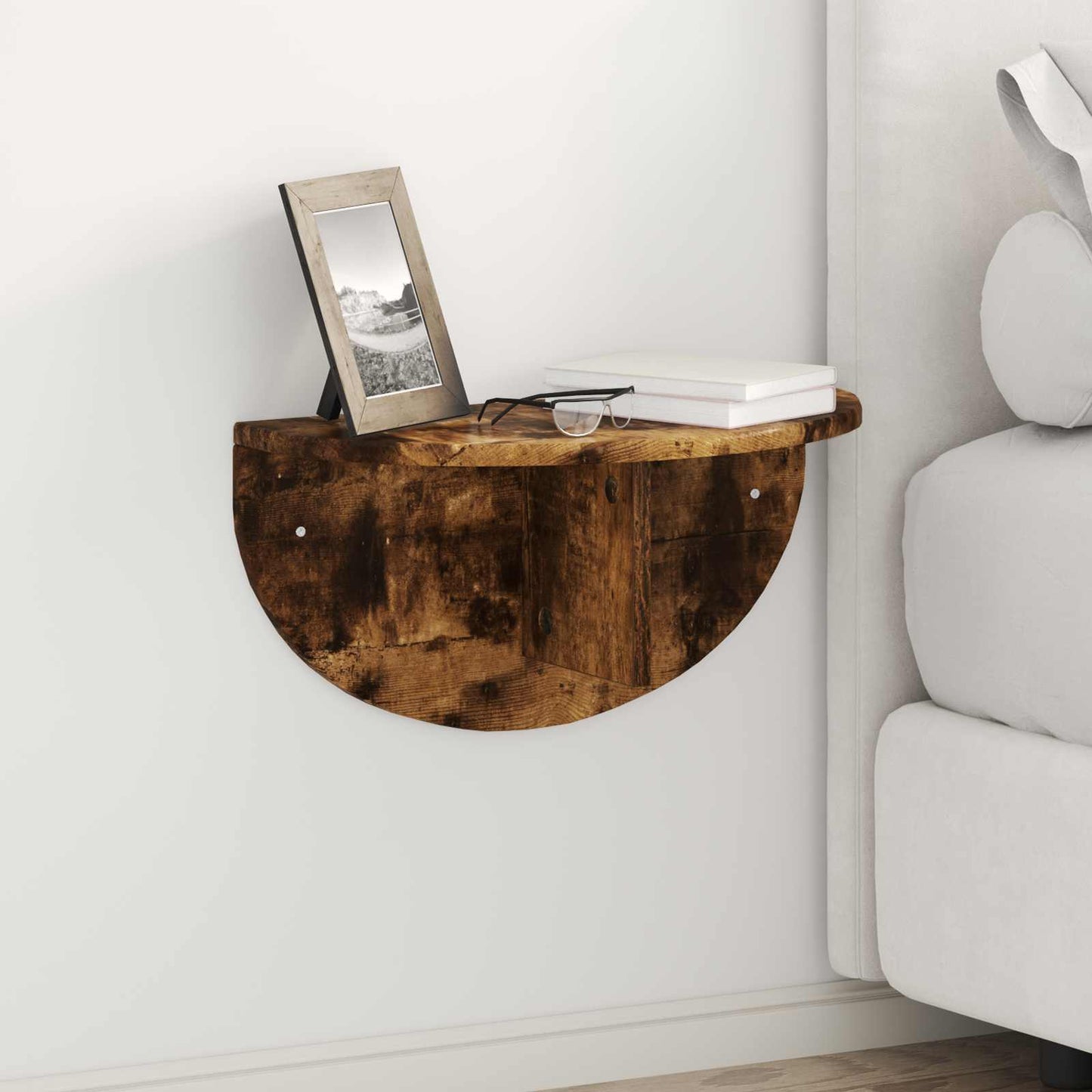 Wall Shelf 2 pcs Smoked Oak 48 x 24 x 24 cm Engineered Wood