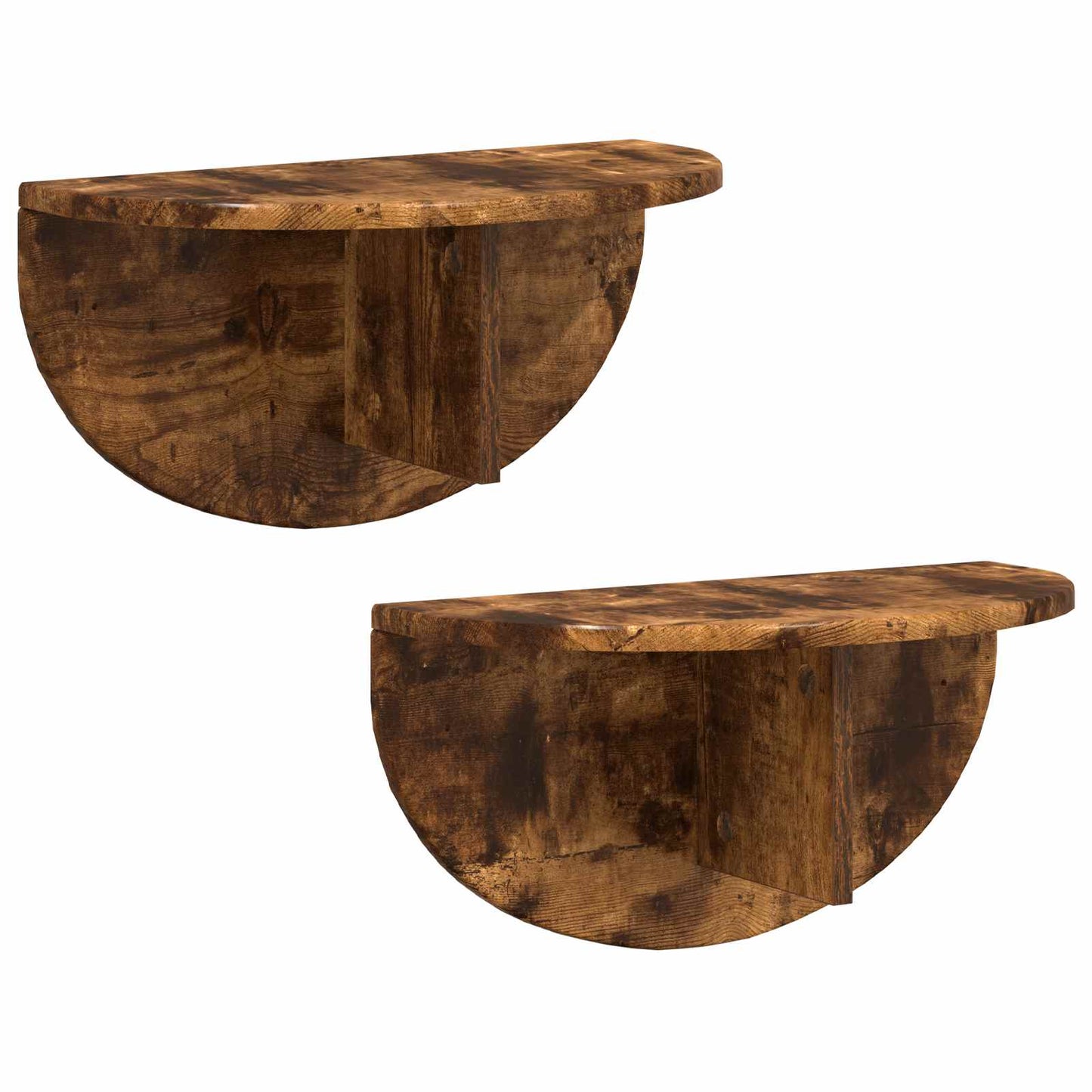 Wall Shelf 2 pcs Smoked Oak 48 x 24 x 24 cm Engineered Wood