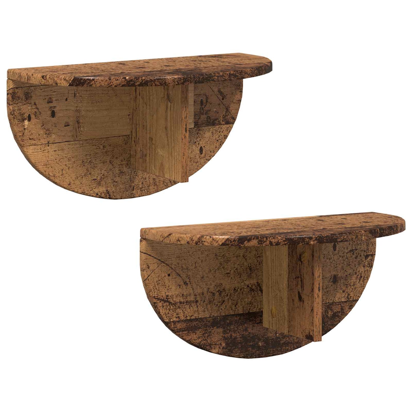 Wall Shelf 2 pcs Old Wood 48 x 24 x 24 cm Engineered Wood