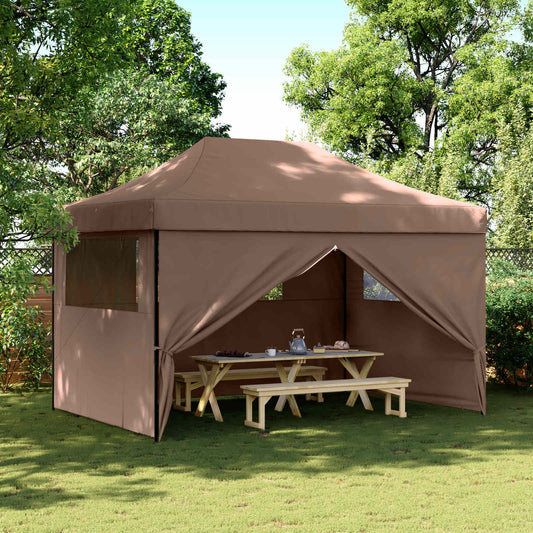 Party Tent 279 x 410 x 315 cm Brown Oxford Fabric
