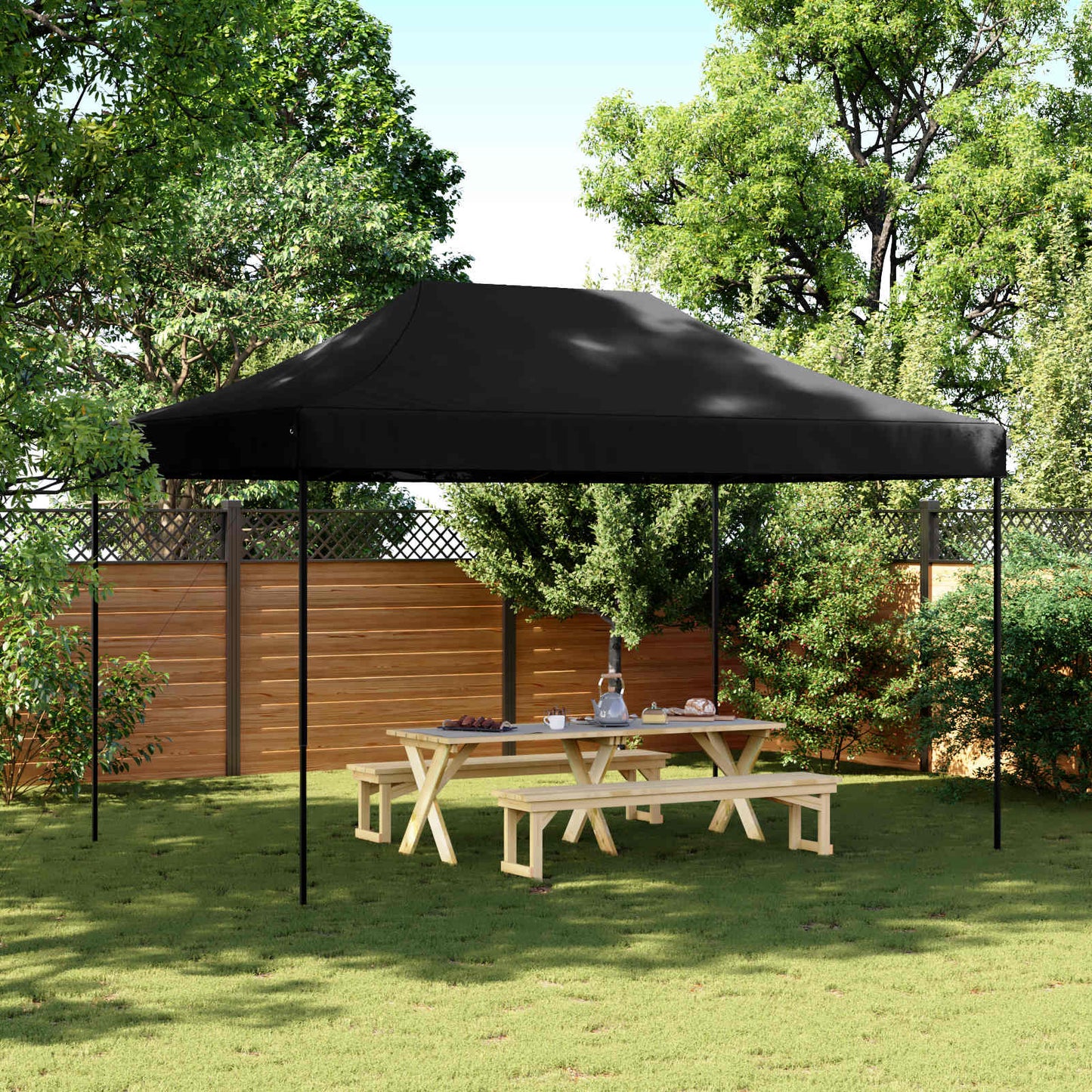 Party Tent Folding Black 292 x 440 x 315 cm Oxford Fabric
