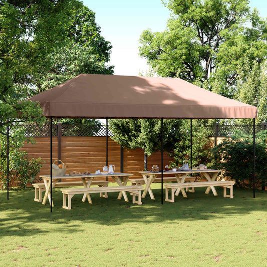 Party Tent 292 x 580 x 315 cm Brown Oxford Fabric