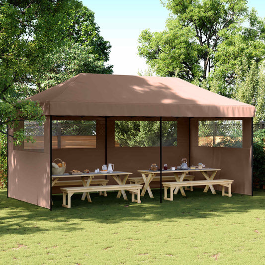 Party Tent 292 x 580 x 315 cm Brown Oxford Fabric