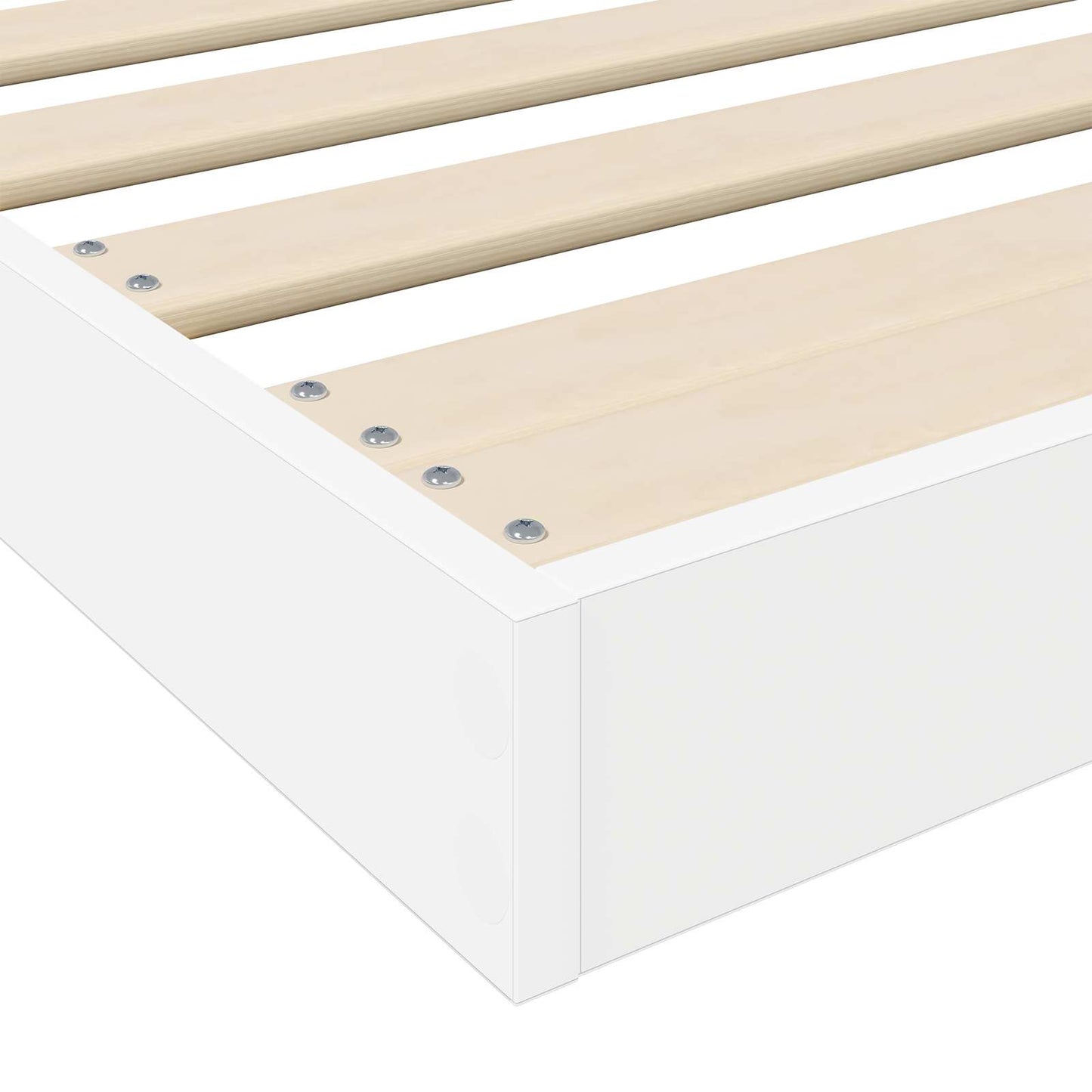 Floor Bed Frame White 75 x 190 cm Engineered Wood
