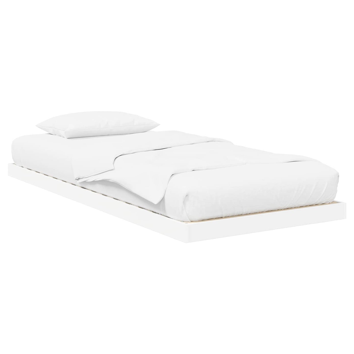 Floor Bed Frame White 75 x 190 cm Engineered Wood