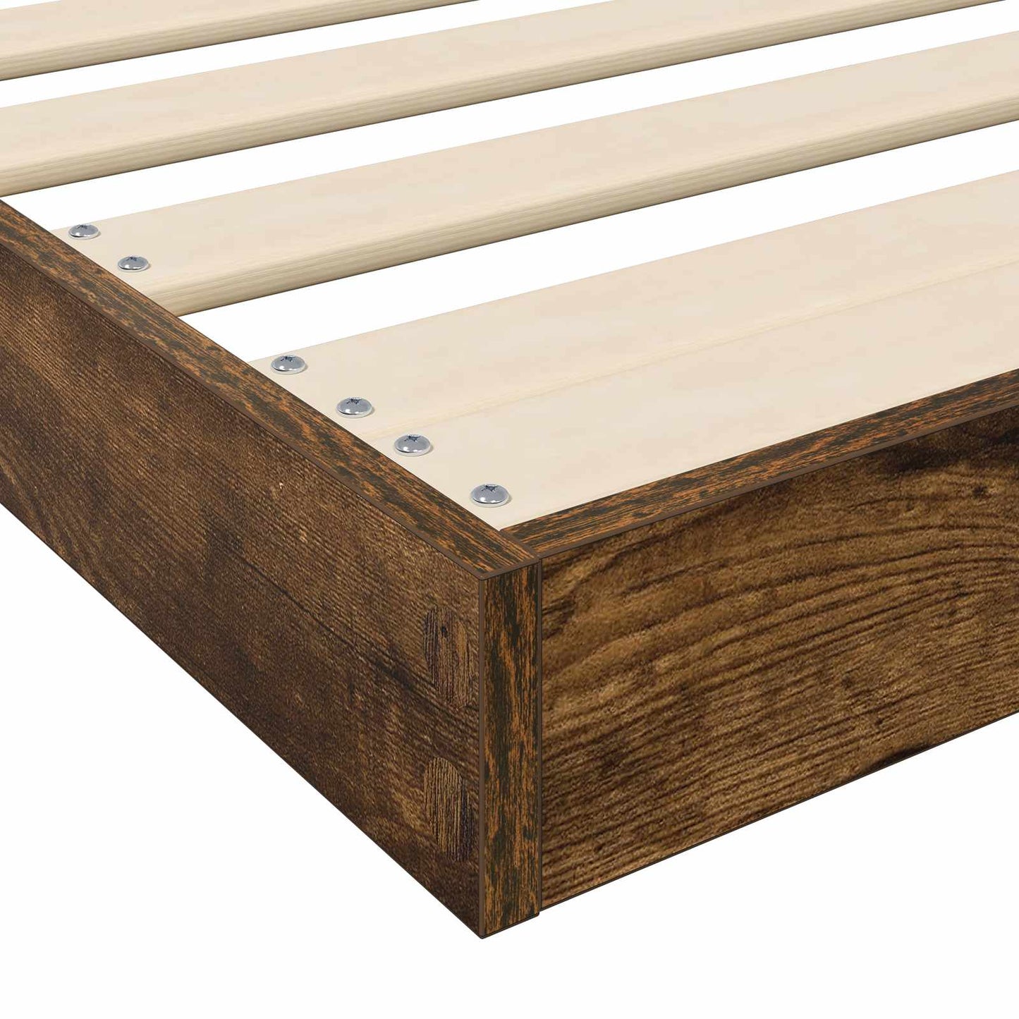Floor Bed Frame Smoked Oak 75 x 190 cm Engineered Wood