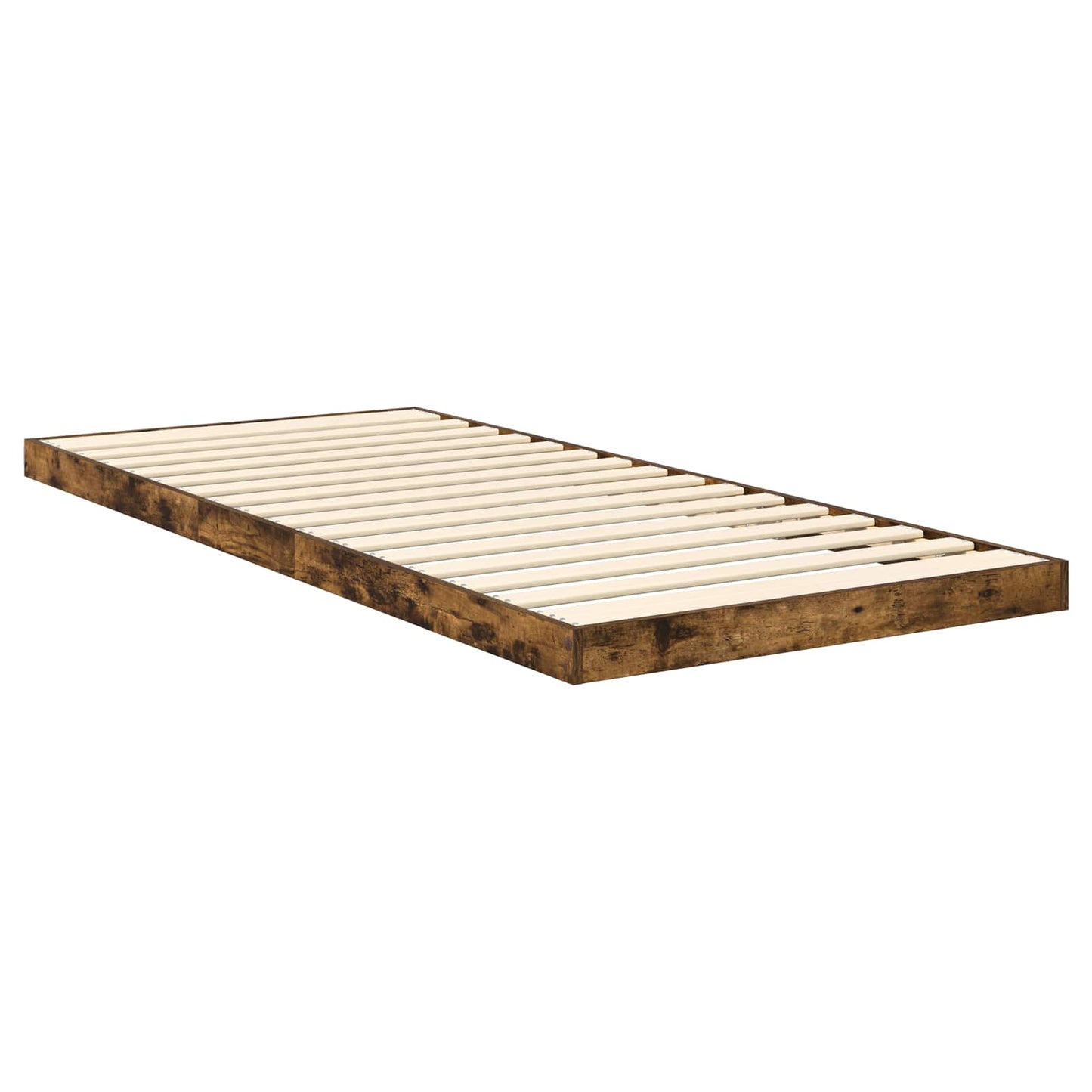 Floor Bed Frame Smoked Oak 75 x 190 cm Engineered Wood